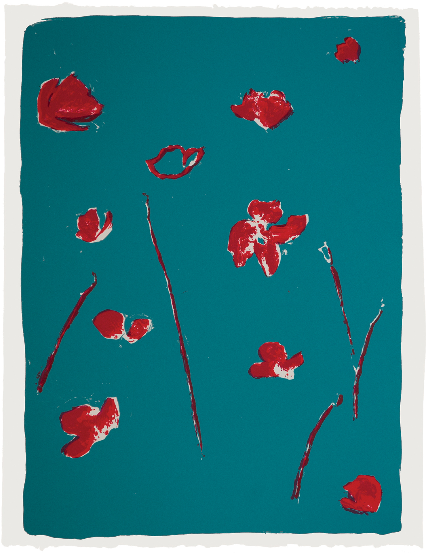 silkscreens, nature, one of a kind prints, printmaking, sisi palmer, art, poppies, blue, red