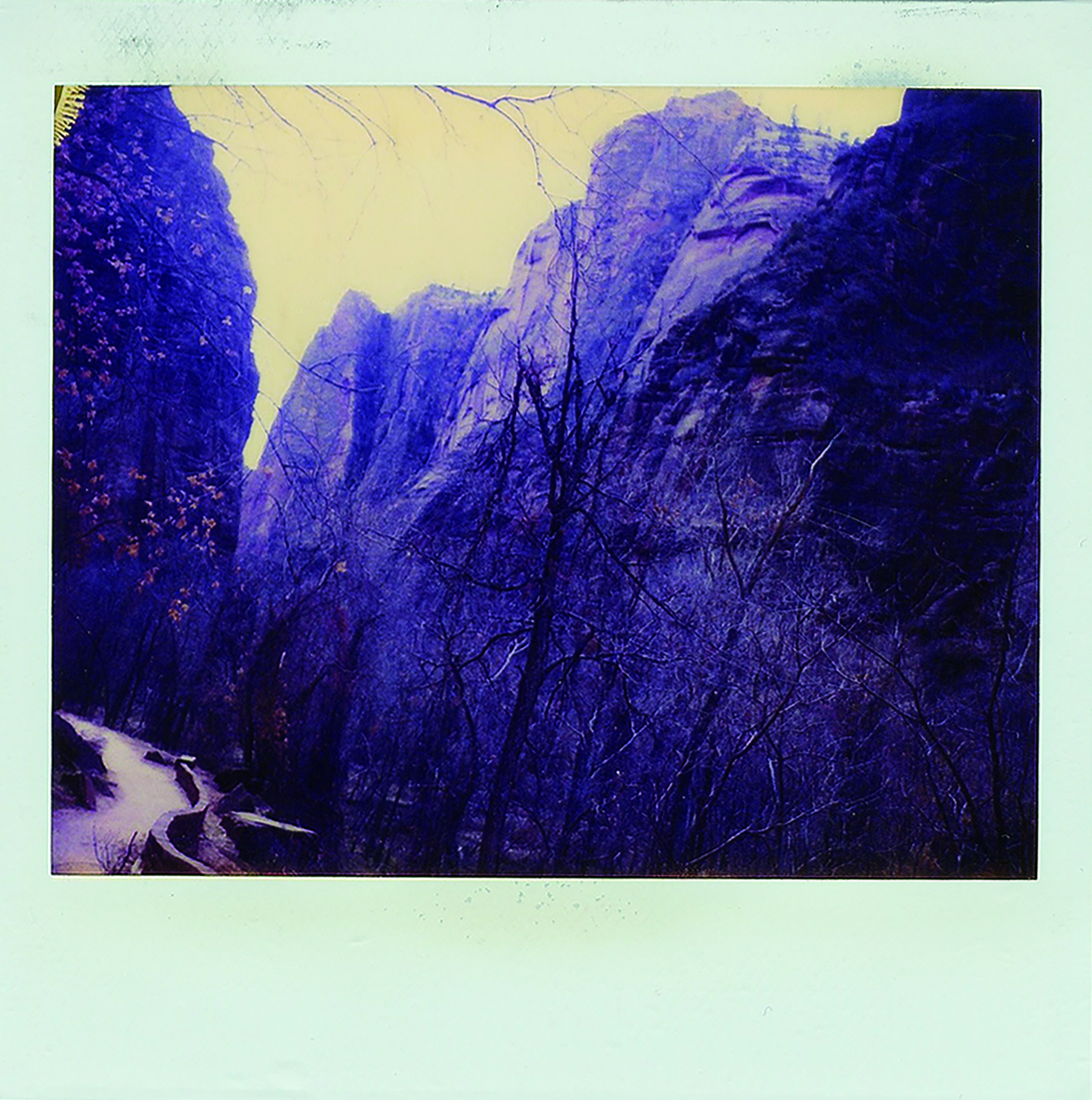 polaroid, photography, instant photography, sisi palmer, art, blue, mountain,
