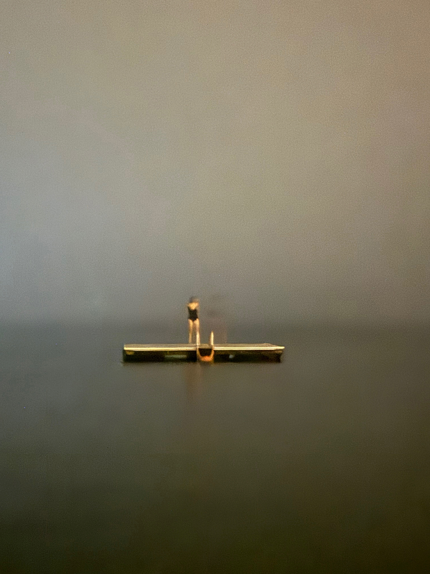 painting like photograph of figures bathing and sitting on a float , climbing ladder, suspended and floating on the sea at night, in darkness, in complete silence and stillness.