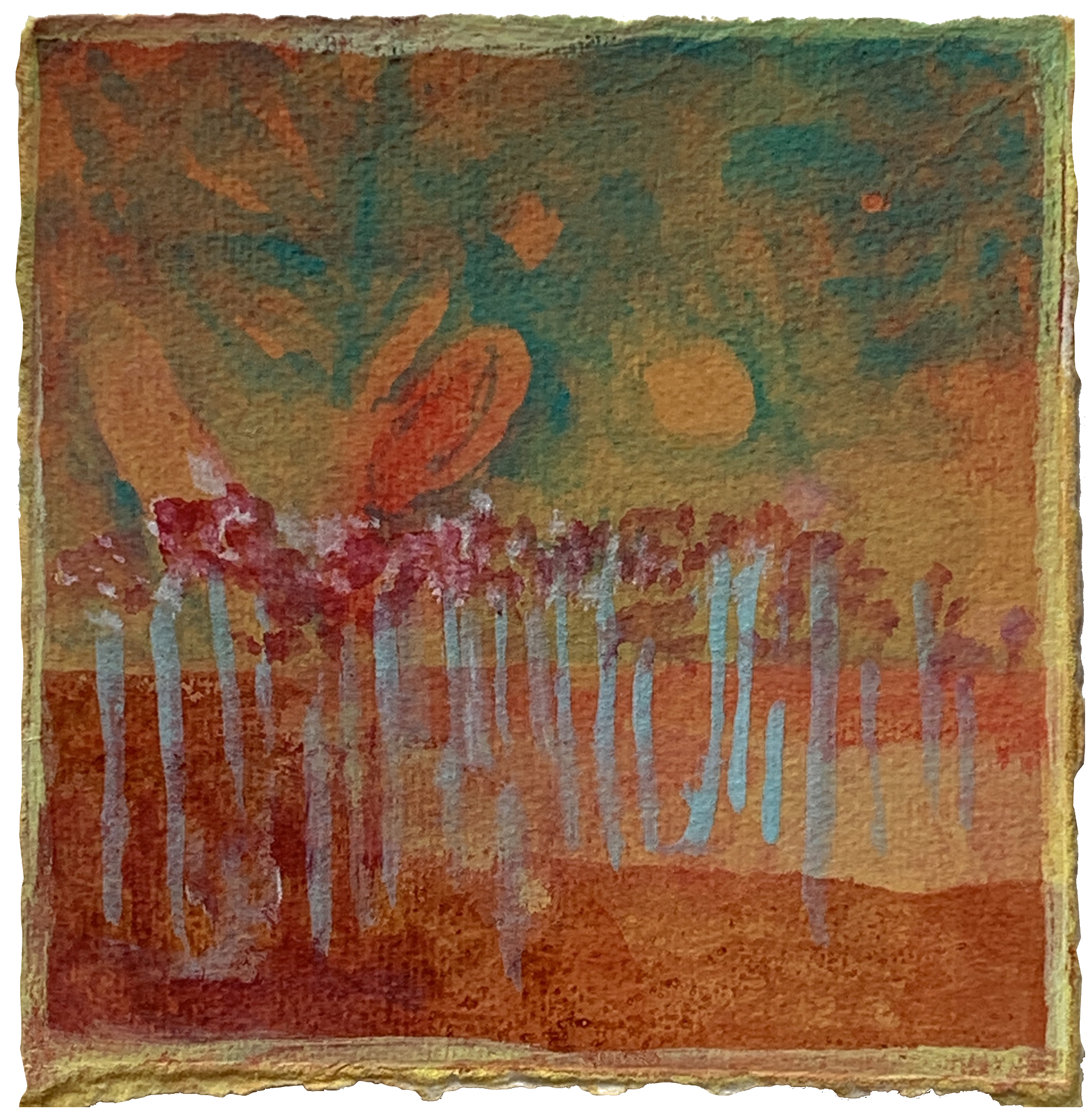 watercolor of a dream landscape, garden, magical space, dream like